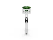 Radiant Cut Solitaire Engagement Ring Setting for a Fancy Green Lab-Grown Diamond | Flat Tab Prongs | White Gold