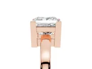 Princess Cut Solitaire Engagement Ring Setting | Flat Tab Prongs | Rose Gold