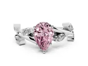 Pear-Shaped Twisted Vine Engagement Ring Setting for a Fancy Pink Lab-Grown Diamond | Platinum