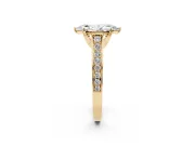 Marquise Graduated Pavé Solitaire Engagement Ring Setting | Wide Pavé Row Band | Yellow Gold