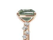 Asscher Cut Graduated Solitaire Engagement Ring Setting for a Fancy Green Lab-Grown Diamond | Rose Gold