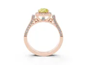 Pear-Shaped Halo Engagement Ring Setting for a Fancy Yellow Lab-Grown Diamond | Pavé Panel Shoulders | Rose Gold