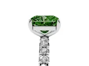 Radiant Cut Pavé Engagement Ring Setting for a Fancy Green Lab-Grown Diamond | White Gold