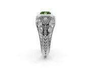 Fancy Green Princess Cut Diamond Bezel Ring Set in Platinum with Milgrain Accent Band