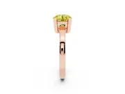 Round Tab Prong Solitaire Engagement Ring Setting for a Fancy Yellow Lab-Grown Diamond | Rose Gold