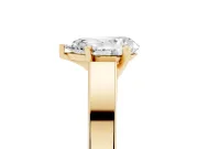 Pear Cut Diamond Solitaire Engagement Ring Set in Yellow gold with Prong Setting and Tapered Band