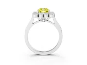 Cushion Cut Halo Engagement Ring Setting for a Fancy Yellow Lab-Grown Diamond | Sterling Silver - Design NV-24775