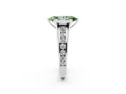 Marquise Half Bezel Engagement Ring Setting for a Fancy Green Lab-Grown Diamond | White Gold