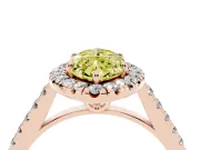 Marquise Raised Halo Engagement Ring Setting for a Fancy Yellow Lab-Grown Diamond | Rose Gold