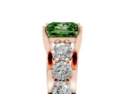 Princess Cut Engagement Ring Setting for a Fancy Green Lab-Grown Diamond | Rose Gold - Design NV-24645