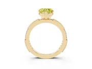 Heart-Shaped Vintage Pavé Engagement Ring Setting for a Fancy Yellow Lab-Grown Diamond | Yellow Gold