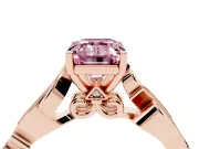Emerald Cut Vine Engagement Ring Setting for a Fancy Pink Lab-Grown Diamond | Rose Gold