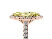 Marquise Raised Halo Engagement Ring Setting for a Fancy Yellow Lab-Grown Diamond | Rose Gold