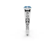 Cushion Cut Half Bezel Engagement Ring Setting for a Fancy Blue Lab-Grown Diamond | White Gold