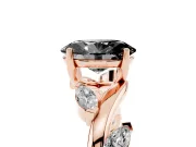 Oval Twisted Vine Engagement Ring Setting for a Black Center | Marquise Side Stones | Rose Gold