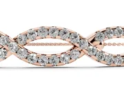 Marquise Diamond Pavé Infinity Chain Bracelet Set in Rose gold with Bezel Prong Setting
