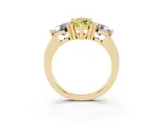 Marquise Three Stone Engagement Ring Setting for a Fancy Yellow Lab-Grown Diamond | Open Prong Baskets | Yellow Gold