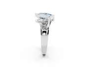 Pear-Shaped Engagement Ring Setting for a Fancy Blue Lab-Grown Diamond | Bezel | Sterling Silver