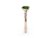 Heart-Shaped Graduated Solitaire Engagement Ring Setting for a Fancy Green Lab-Grown Diamond | Rose Gold