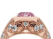 Princess Cut Vintage Bezel Engagement Ring Setting for a Fancy Pink Lab-Grown Diamond | Rose Gold