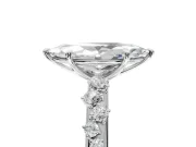 Marquise Solitaire Engagement Ring Setting | Graduated Scattered Accents | Sterling Silver