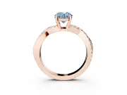 Oval Crossover Engagement Ring Setting for a Fancy Blue Lab-Grown Diamond | Rose Gold