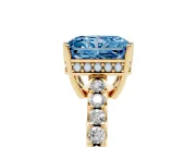 Radiant Cut Engagement Ring Setting for a Fancy Blue Lab-Grown Diamond | Yellow Gold - Design NV-24649