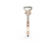 Radiant Cut Pavé Solitaire Engagement Ring Setting for a Fancy Green Lab-Grown Diamond | Crossover Gallery | Rose Gold