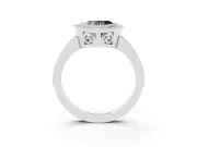 Fancy Black Heart Cut Diamond Round Halo Ring Set in Platinum with Pavé Band