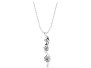 Round Lab-Grown Diamond Graduated Three-Stone Swirl Pendant Necklace | Prong Set | White Gold