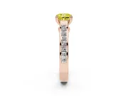 Cushion Cut Channel Engagement Ring Setting for a Fancy Yellow Lab-Grown Diamond | Rose Gold - Design NV-24671