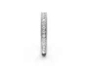 Round Lab-Grown Diamond Milgrain Pavé Eternity Band | Carved Side Walls | Sterling Silver