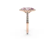 Marquise Raised Halo Engagement Ring Setting for a Fancy Pink Lab-Grown Diamond | Rose Gold