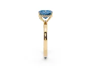 Radiant Cut Engagement Ring Setting for a Fancy Blue Lab-Grown Diamond | Hidden Halo | Yellow Gold