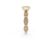 Radiant Cut Vintage Engagement Ring Setting for a Fancy Yellow Lab-Grown Diamond | Graduated Stations | Yellow Gold