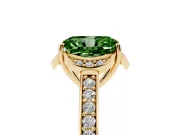 Radiant Cut Floral Pavé Engagement Ring Setting for a Fancy Green Lab-Grown Diamond | Yellow Gold