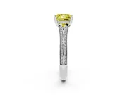 Princess Cut Split Shank Engagement Ring Setting for a Fancy Yellow Lab-Grown Diamond | Pave Band | Platinum