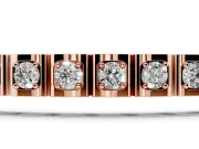 Round Lab-Grown Diamond Square Frame Tennis Bracelet | Corner Prongs | Rose Gold