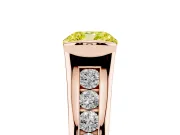 Cushion Cut Half Bezel Engagement Ring Setting for a Fancy Yellow Lab-Grown Diamond | Rose Gold