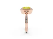 Radiant Cut Milgrain Halo Engagement Ring Setting for a Fancy Yellow Lab-Grown Diamond | Graduated Pavé | Rose Gold