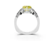 Heart-Shaped Bypass Solitaire Engagement Ring Setting for a Fancy Yellow Lab-Grown Diamond | Pavé Ribbon | Platinum