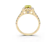 Emerald Cut Accented Halo Engagement Ring Setting for a Fancy Yellow Lab-Grown Diamond | Yellow Gold
