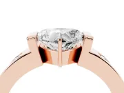 Heart-Shaped Tension Style Engagement Ring Setting | Flush Set Accents | Rose Gold