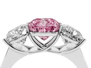 Cushion Cut Engagement Ring Setting for a Fancy Pink Lab-Grown Diamond | Sterling Silver - Design NV-24908