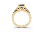 Princess Cut Engagement Ring Setting for a Black Center | Yellow Gold