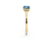 Princess Cut Cathedral Engagement Ring Setting for a Fancy Blue Lab-Grown Diamond | Yellow Gold