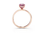 Radiant Cut Thin Solitaire Engagement Ring Setting for a Fancy Pink Lab-Grown Diamond | Straight Plain Band | Rose Gold