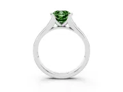 Cushion Cut Half Bezel Engagement Ring Setting for a Fancy Green Lab-Grown Diamond | Sterling Silver