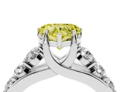 Heart-Shaped Graduated Engagement Ring Setting for a Fancy Yellow Lab-Grown Diamond | Sterling Silver