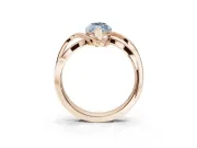 Marquise Bypass Solitaire Engagement Ring Setting for a Fancy Blue Lab-Grown Diamond | Pavé Strands | Rose Gold